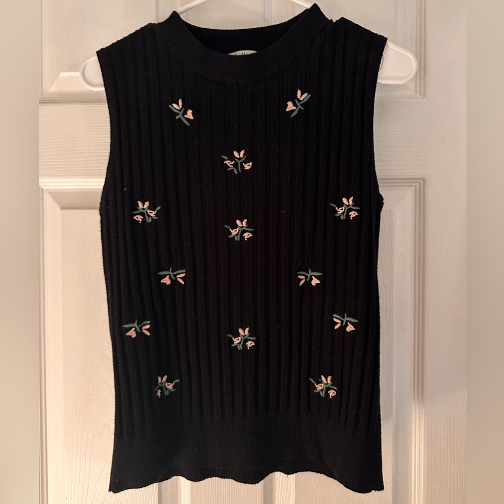 Embroidered Sweater Vest